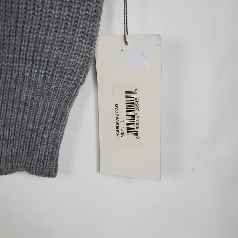 Bishop + Young Womens sweater sz L Max Shoulder Pad Gray NWT - Picture 5 of 10